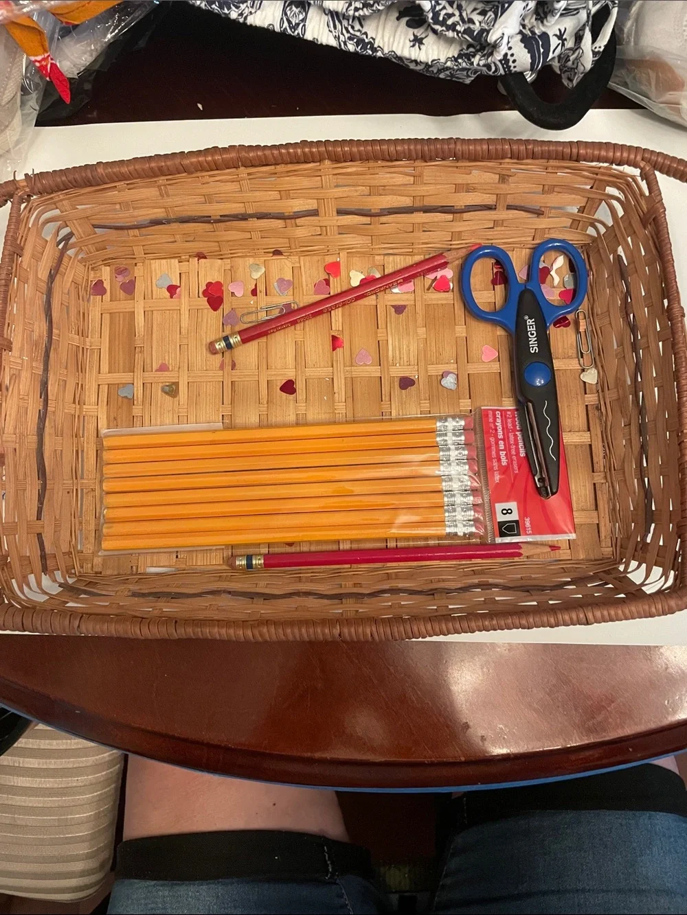 Vintage Wicker Catchall Basket for Art supplies kitchen shears what-nots